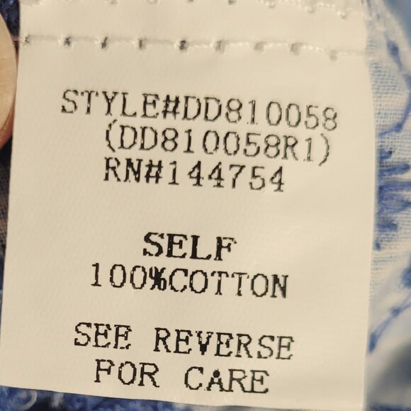 DAVI & DANI 100% Cotton Blue Striped Bell Sleeves Embroidered Shift Dress NEW - Picture 8 of 11